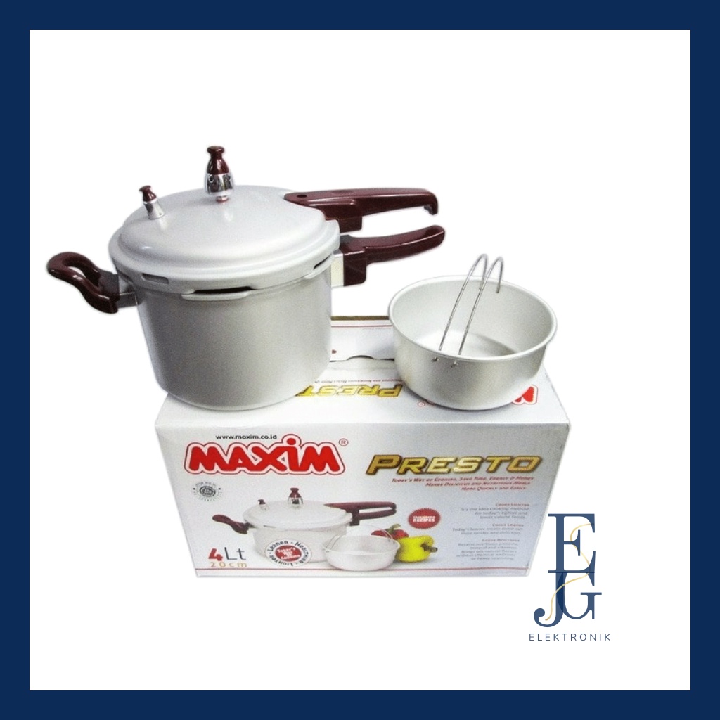 New Panci Presto MAXIM 4 Liter Pelunak Daging Ikan 4L Pressure Cooker Ori