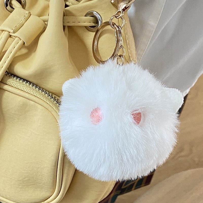 Blush Cat Ball Plush Pendant fluffy Adorkable Toy Keychain Buatan Tangan Lucu Tas Liontin