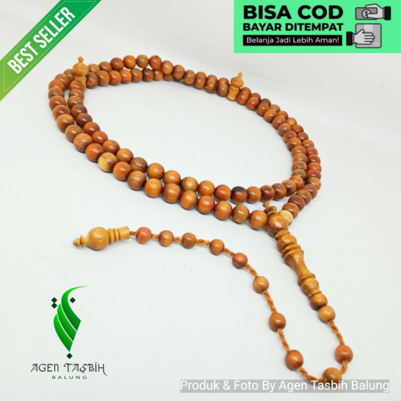 Tasbih Kayu Secang, Kayu Secang, Secang Alami,  Asli Size 8mm