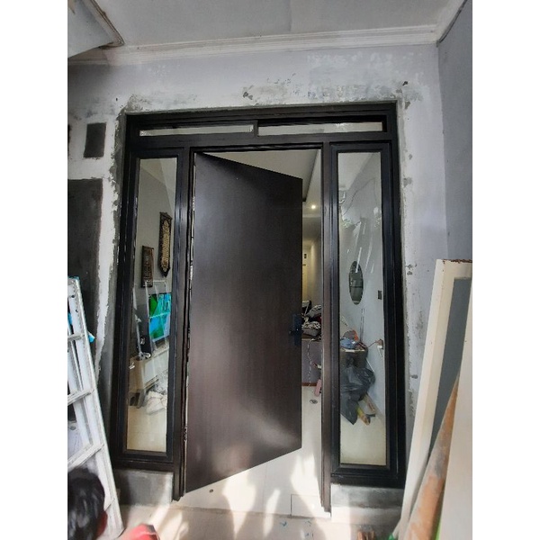 pintu hpl set kusen aluminium