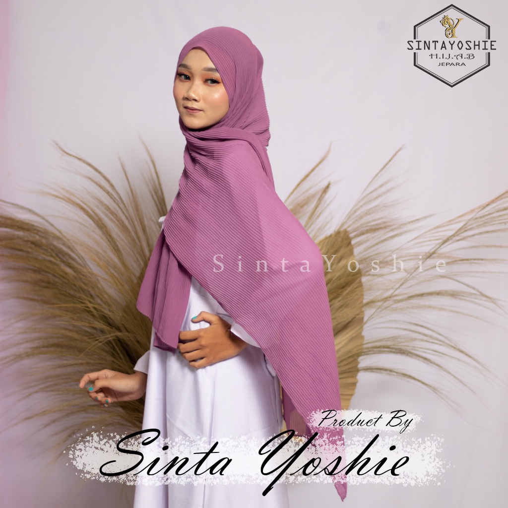 Jilbab pashmina plisket full ceruty babydoll full lidi 180 x 75