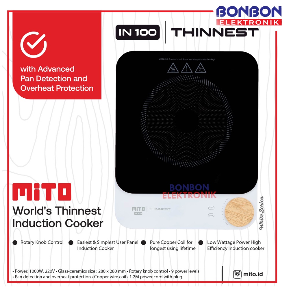 Mito IN-100 White Series Induction Cooker / IN100 Kompor induksi