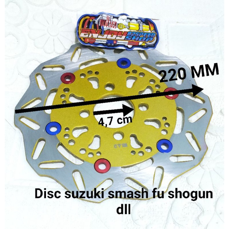 Disc piringan Cakram Variasi 220 mm Smash Shogun Sky drive wave hayate Spin Satria fu