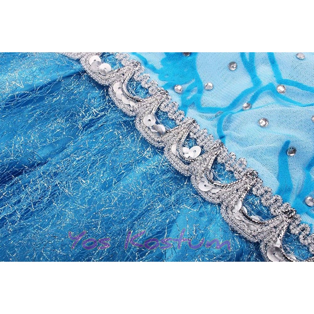 Kostum Princess Anak Elsa Frozen Dress Gaun Baju Pesta Ultah Import