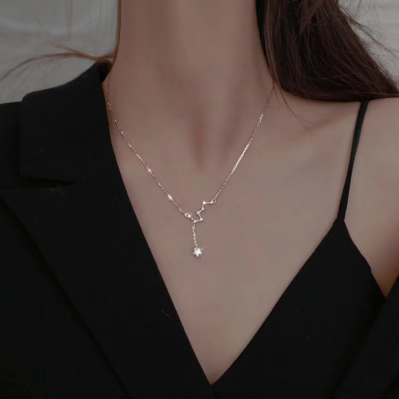 Kalung Rantai Klavikula 925 Silver Model Rumbai Untuk Wanita