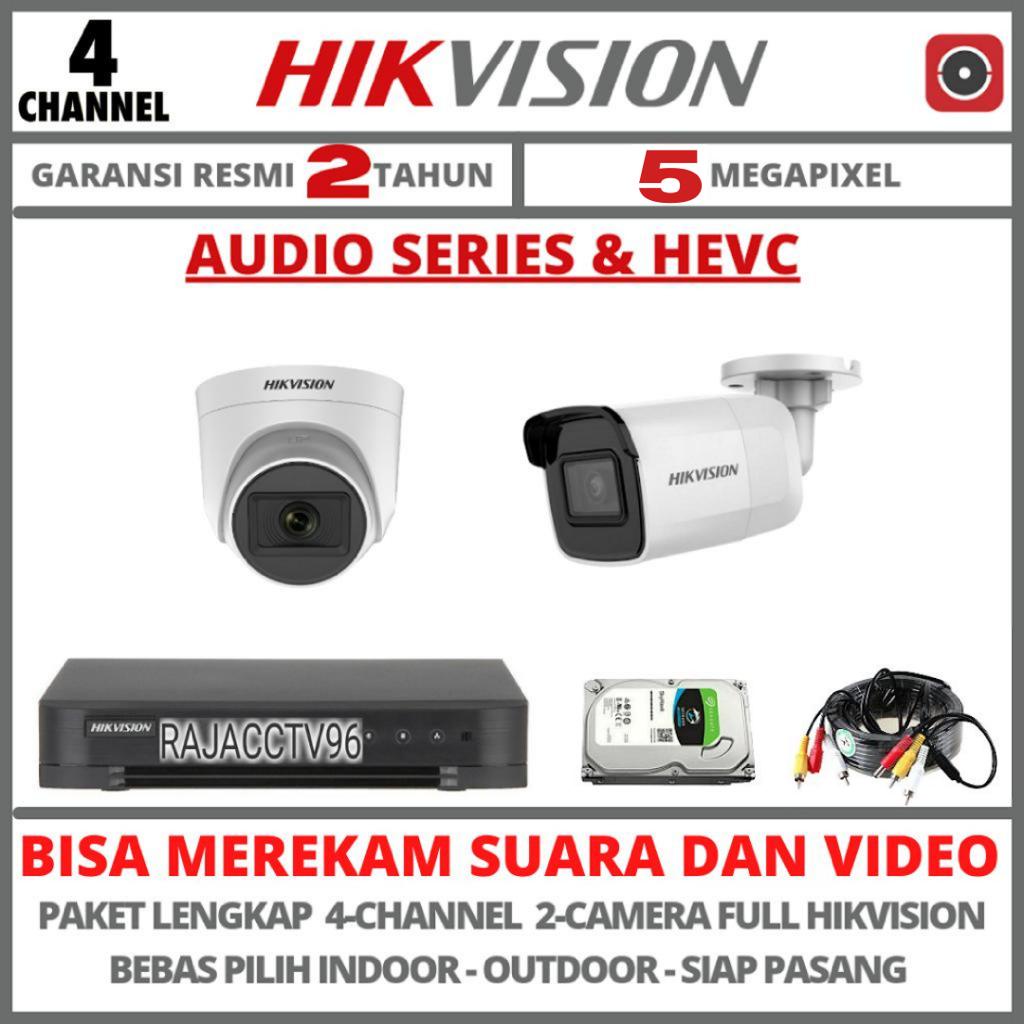 PAKET CCTV HIKVISION 5MP 4 CHANNEL 2 CAMERA TURBO HD KAMERA CCTV