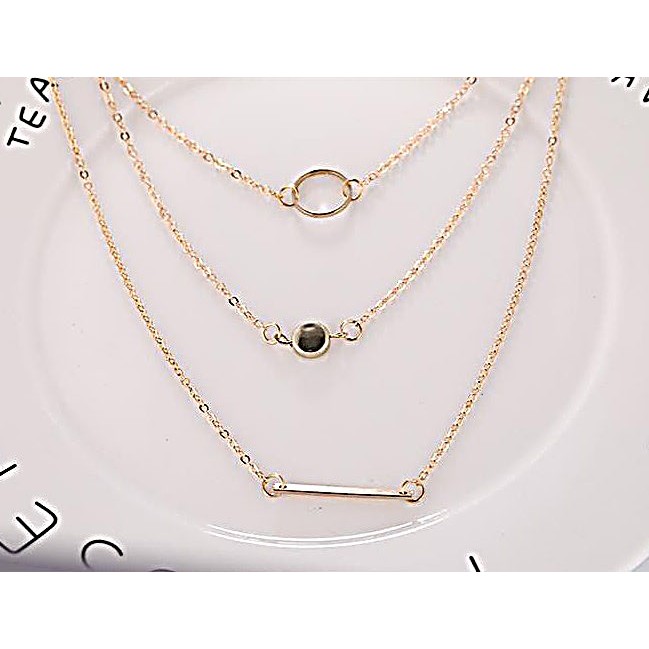 Kalung Tumpuk Rantai Wanita 3 Layers C170  Korea Fashion Women Aksesoris Perhiasan Cewe Multilayer