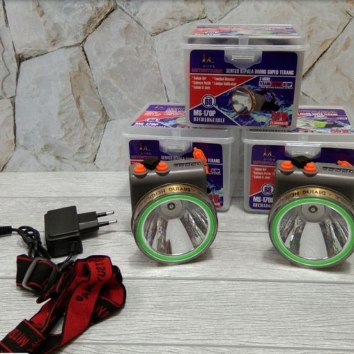 Senter Kepala/Headlamp Mitsuyama MS-160p/MS-170p 3 Mode 80Watt Pengisian Daya Charger