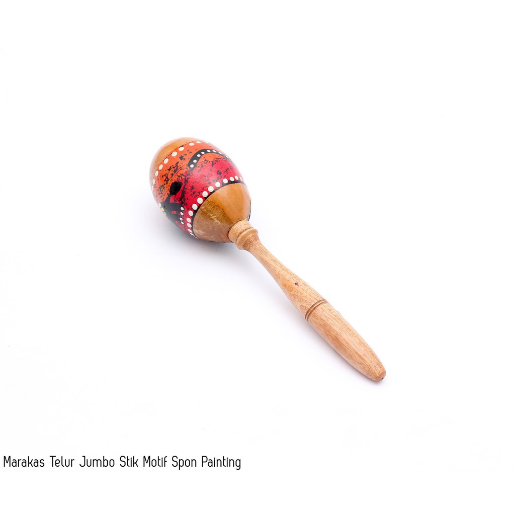 Mainan Anak Alat Musik Marakas Telur Jumbo Stik Motif Spon Painting Shopee Indonesia