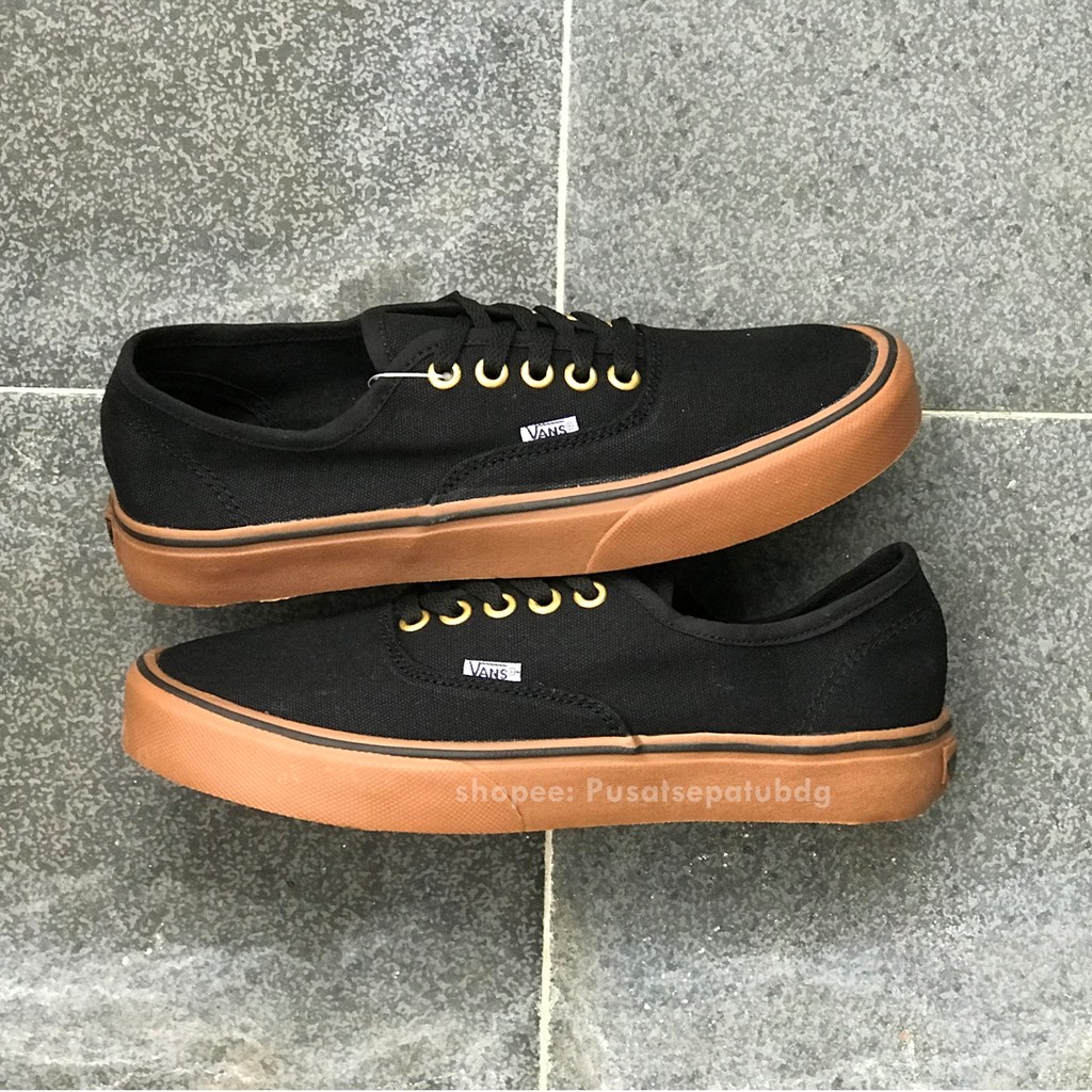 TERMURAH !!! VANS AUTHENTIC BLACK GUM GOLD