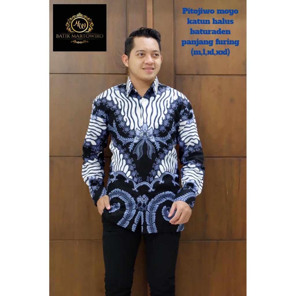 Distributor Pitojiwo Moyo Kemeja Batik Solo Pria Lengan Panjang Full Furing Atasan Premium Martowiro Produsen b8Mb6guEdENxL