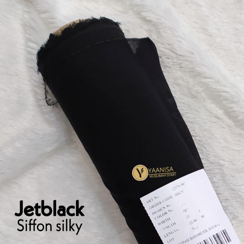 Sifon Silky Arab Jetblack, Siffon Silky Arab Jetblack, Kain Sifon Silky Jetblack Premium Terlaris