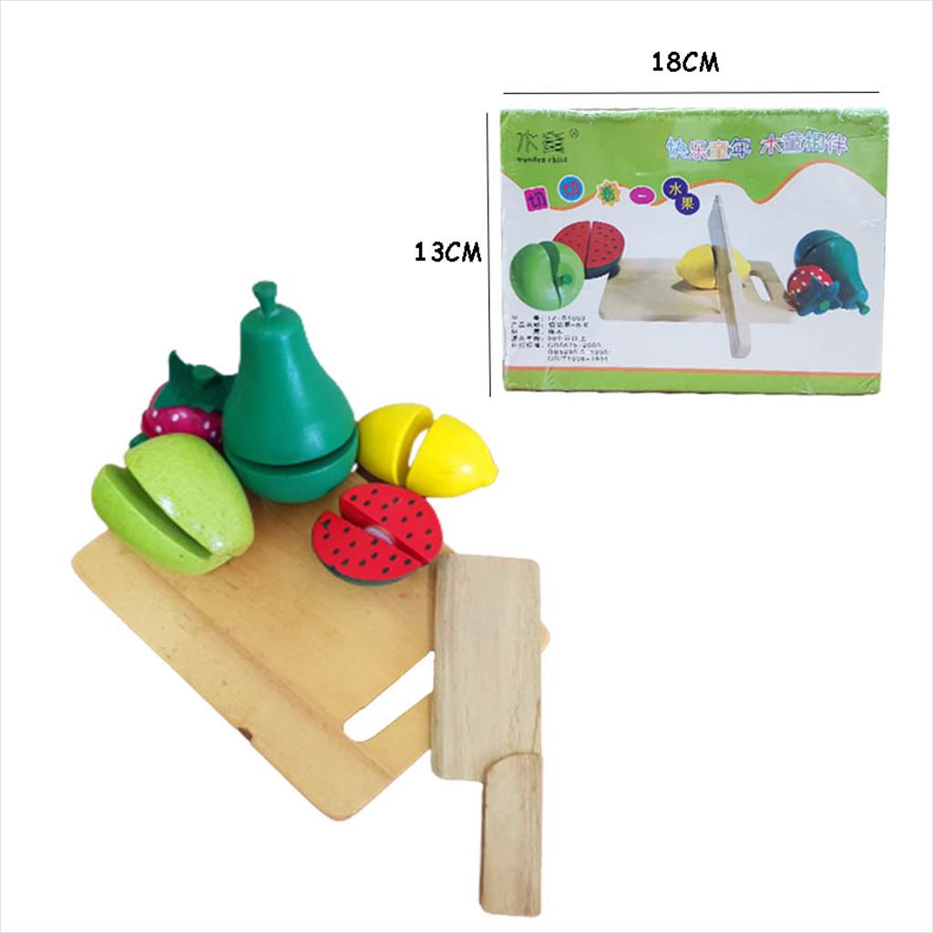 Mainan Buah Potong Kayu/  Wooden Child Fruit/Masak-Masakan