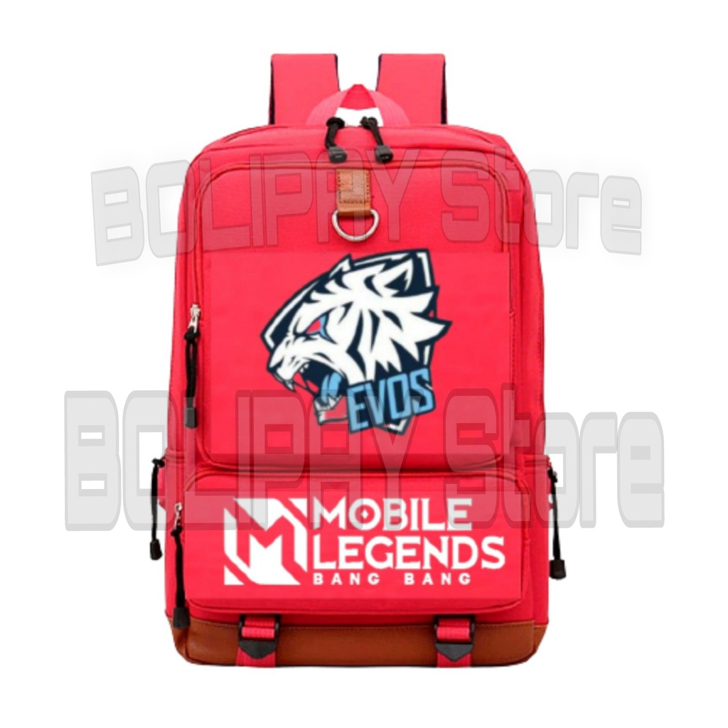 Tas Ransel anak sekolah Laki-laki Tk Sd Smp Gaming Mobile Legend Motif Evos Terbaru 2022 - Ready Merah Hitam Biru