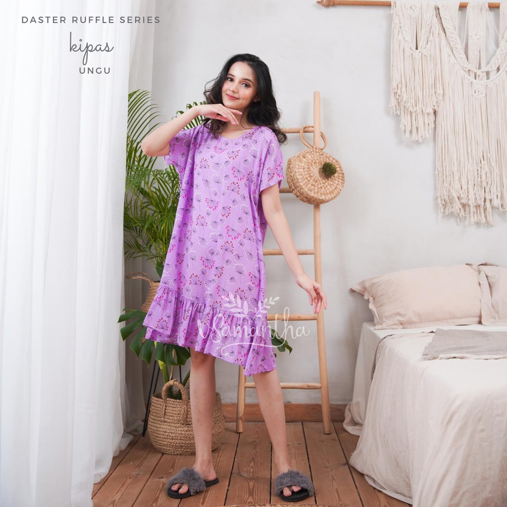 vSamantha - Daster Viral Ruffle Rayon Motif