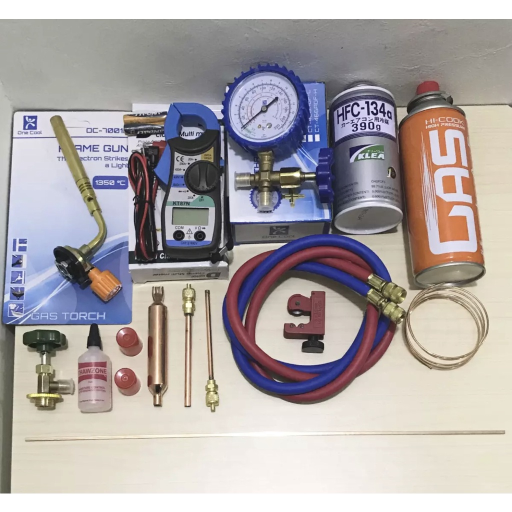 alat untuk servis kulkas komplit / paket isi refrigrant kulkas lengkap. kulkas , showcase , freezer 