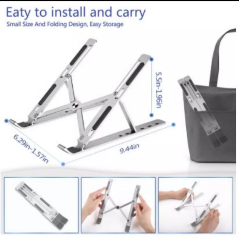 Holder Laptop Atau Laptop stand lipat holder gadget laptop ipad stand buku multifungsi.