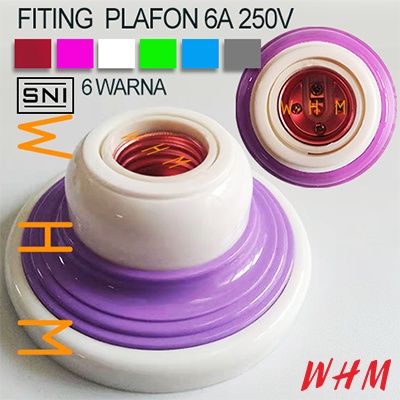 6A Fitting plafon warna warni fiting plafon bulat /persegi rumah Fitting lampu