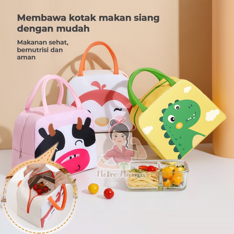 Tas Bekal Kotak Makan Termal Anak Sekolah Thermal Insulator Lunch Box Bag