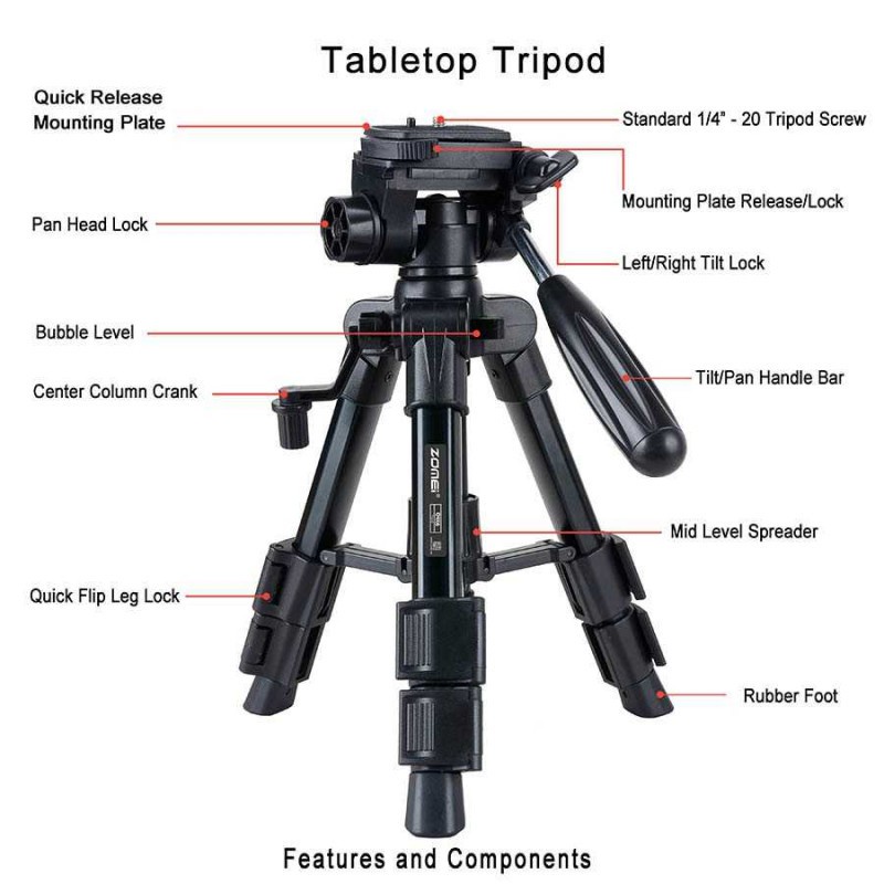 Professional DSLR Tripod &amp; Ball Head Kamera Travel Portabel Bag