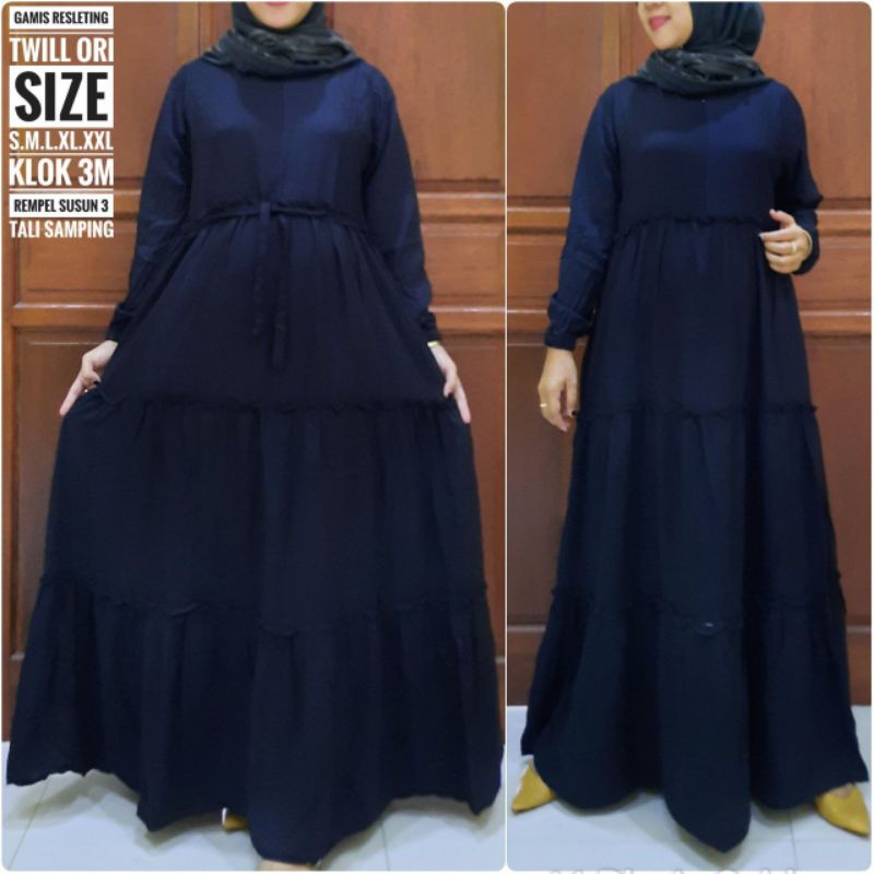 GAMIS TWILL ORI/REMPEL SUSUN/GAMIS TWILL POLOS / Gamis twill susun canda