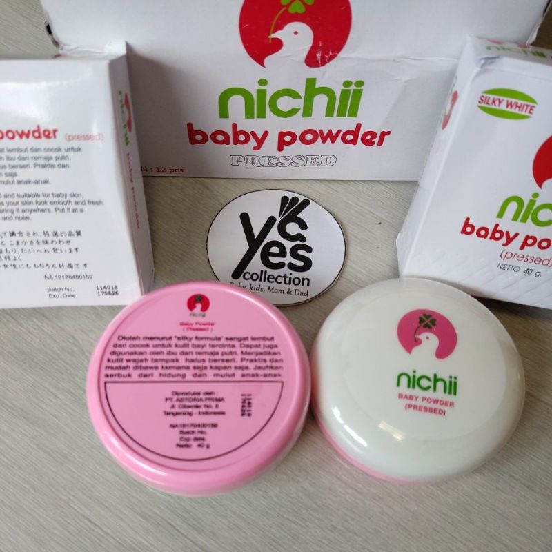 Nichii Baby Compact Powder Exp2026 Pressed Dewasa Remaja Bedak Wajah Muka Padat Bayi 40g Silky White