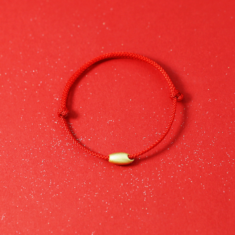 [Ready Stock] Gelang Tali Merah Couple Emas Manik Keberuntungan