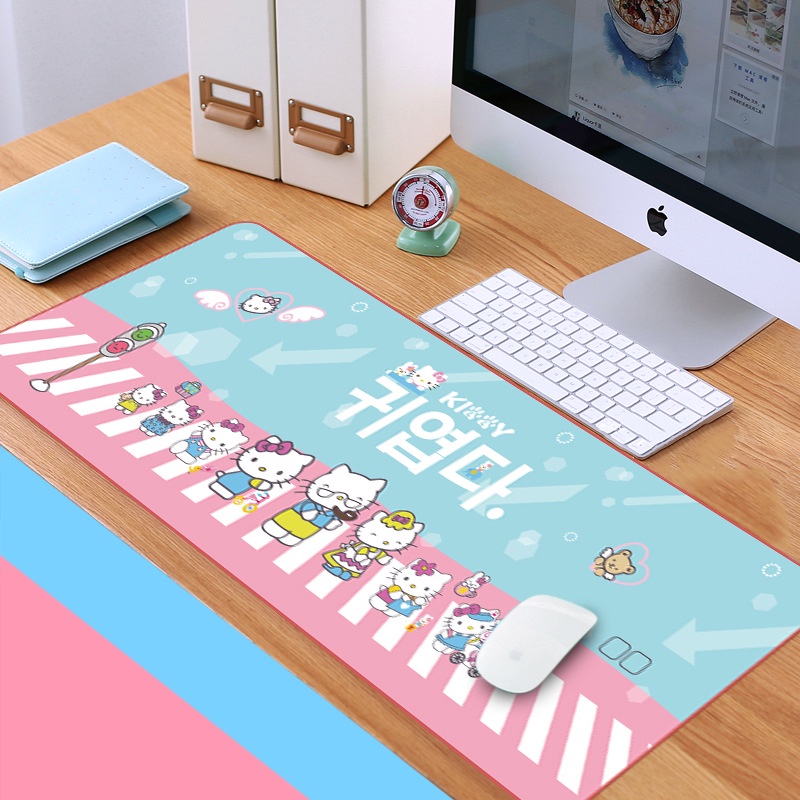 Imice Mouse Pad Ukuran 80x30cm Motif Kartun Bahan Karet Anti Slip Untuk Aksesoris Komputer