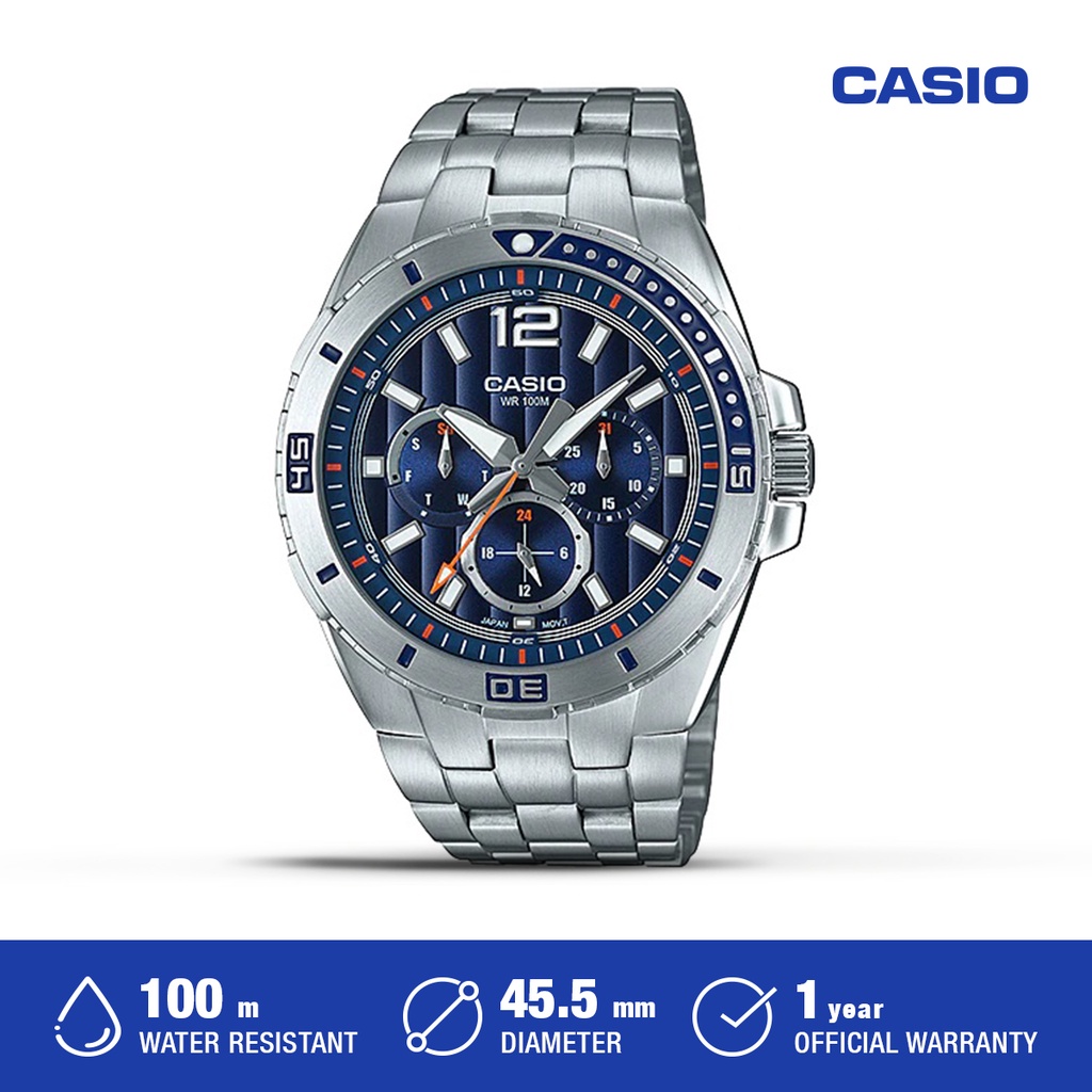 Jam Tangan Pria Casio Analog Original MTD-1060D-2AVDF