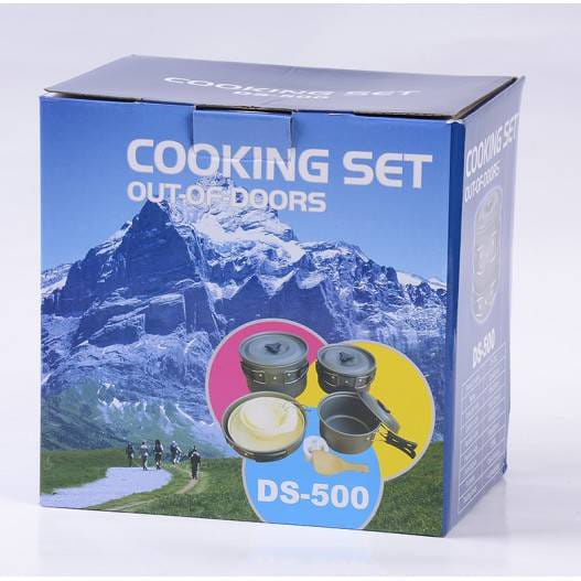 [COD] Cooking set DS 500 - alat masak set praktis - panci camping set - cooking set camping - cooking set outdoor - alat masak set camping