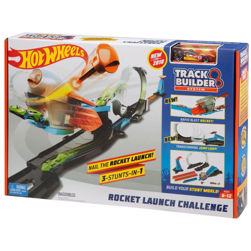 hot wheels track builder rocket launch set