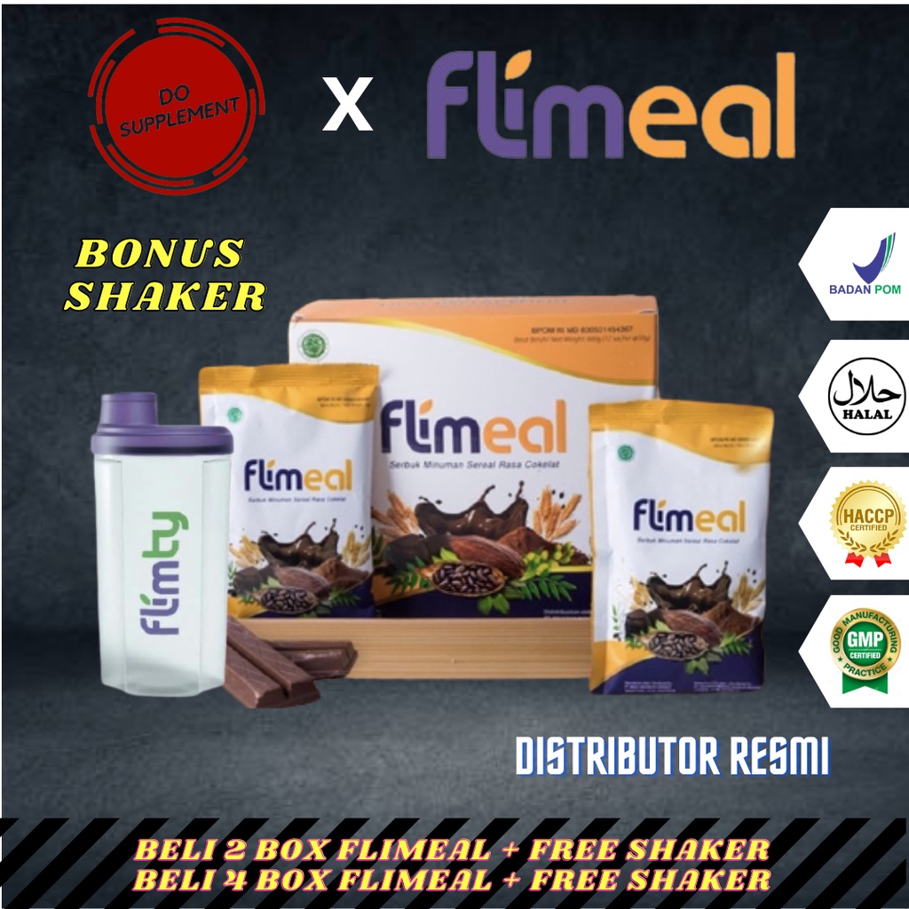 

FLIMEAL - SEREAL PENGGANTI MAKANAN / MEAL REPLACEMENT RASA COKLAT ORIGINAL 100% DIET HALAL BPOM