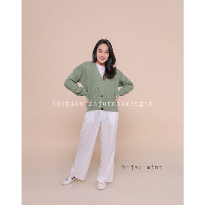 Eireen Premium Cardigan | Kardigan Premium Rajut Wanita | Olivia-Mint