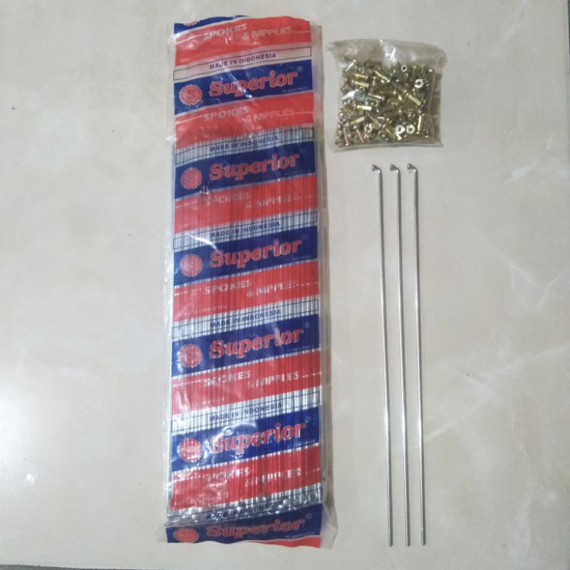 Jari-Jari Spokes Sepeda Ukuran 24" Superior Satuan (Bijian) 14Gx237 MM