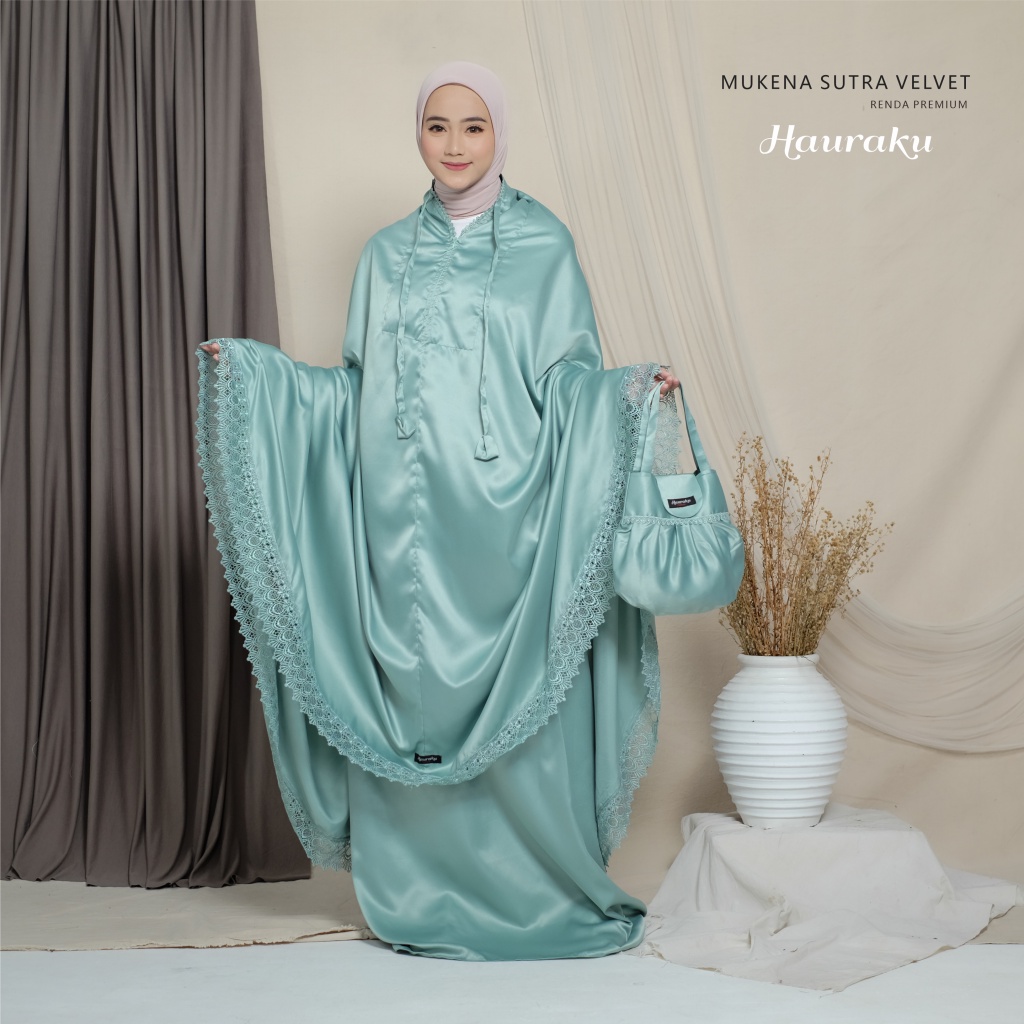 Mukena Dewasa 2 In 1 Sutra Velvet Renda Premium