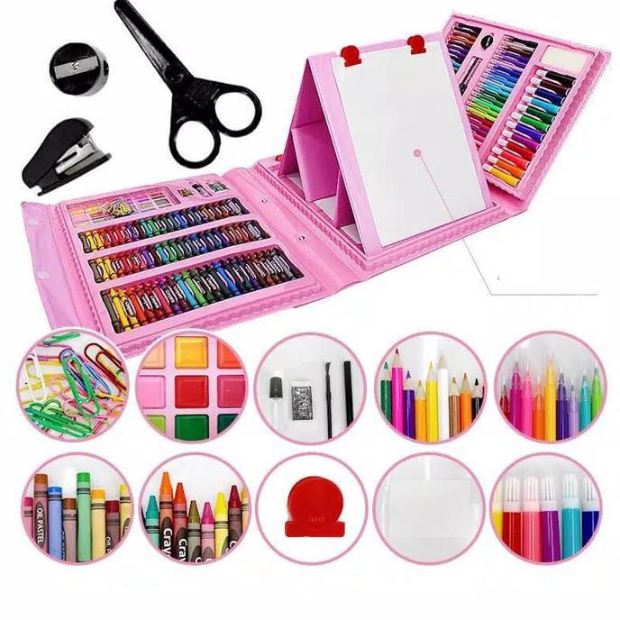 

New! Alat Lukis Set 208 Pcs Crayon Oil Paste Pensil Warna Pensil Warna Cair Murah