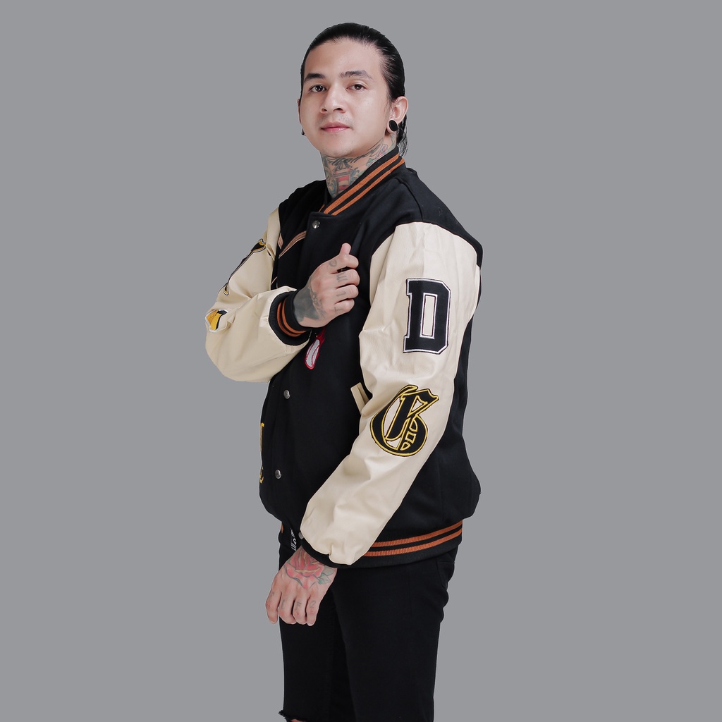 JAKET BASEBALL VARSITY FULL BORDIR BRANDED INDIGO