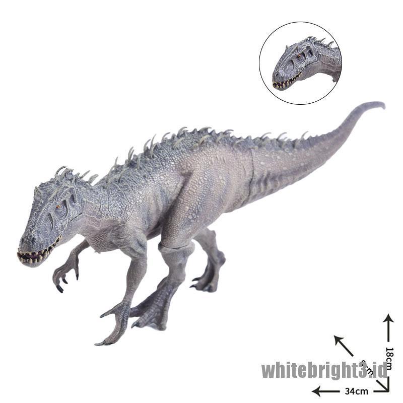 (white3) Mainan action Figure Simulasi Dinosaurus Jurassic Indominus Rex Bahan PVC Ukuran Besar