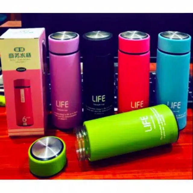 TERMOS LIFE KACA LOGO / BOTOL MINUM KACA ANIMAL 500ml