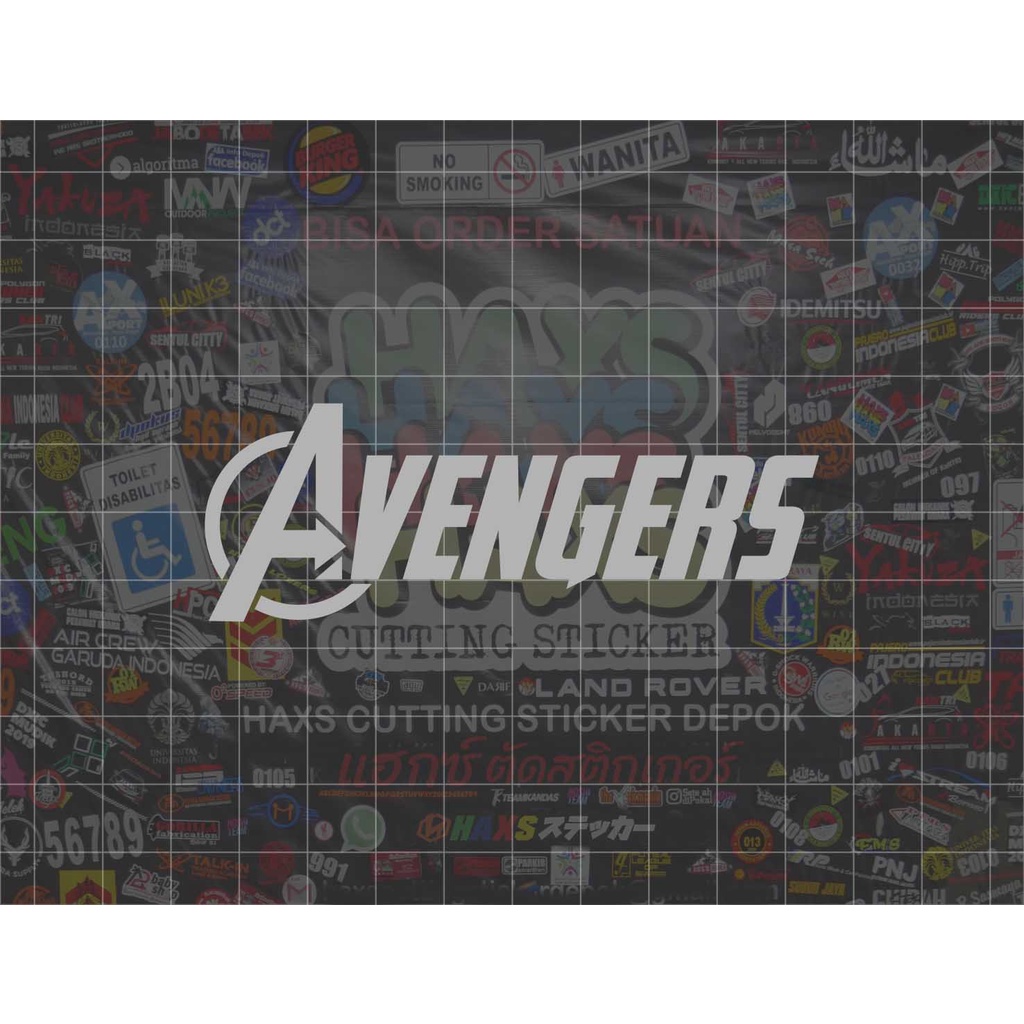 Cutting Sticker Avengers Text Ukuran 9 Cm Untuk Motor dan Mobil