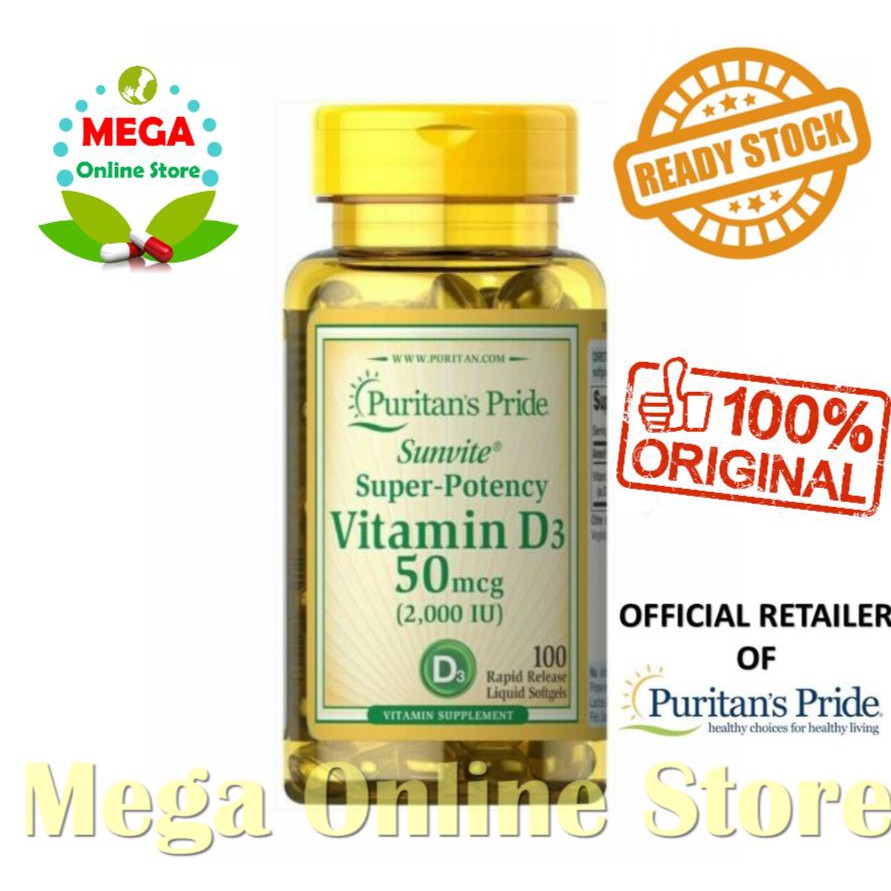 Puritan's Pride Vitamin D3 2000 IU - 100 Softgels