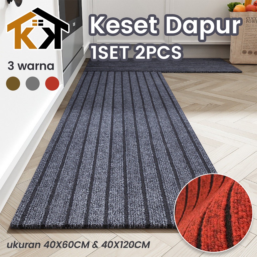 keset dapur panjang anti slip / keset dapurset premium / keset dapur lembut / keset dapur bahan kare