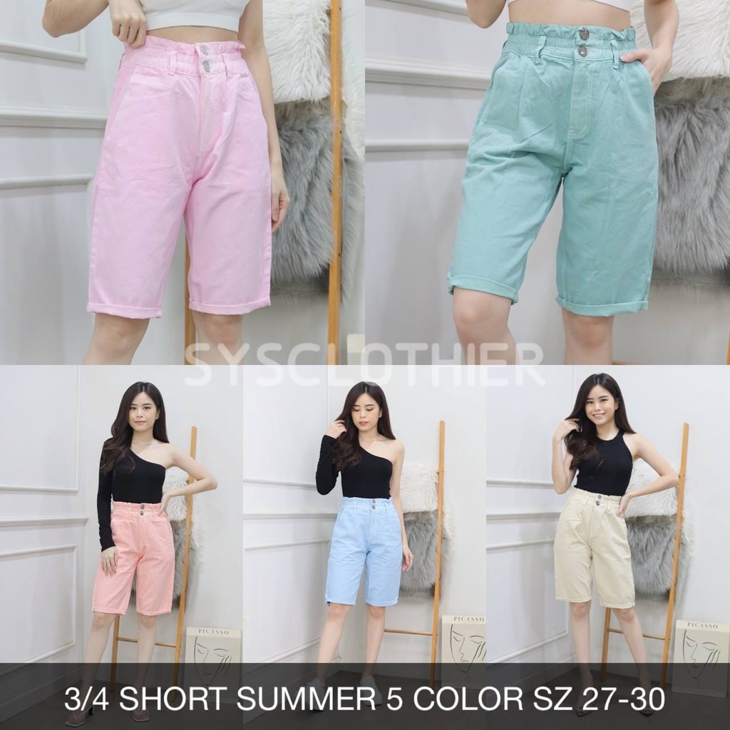 CELANA JEANS WANITA 3/4 SHORT SUMMER