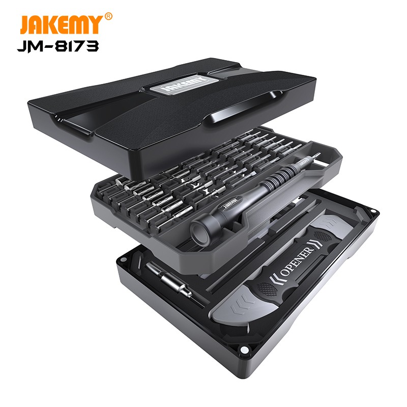 Jakemy JM-8173 69 in 1 Obeng Set HP For Laptop Jam Hex Triangle Pentalobe 0.8 1.2 1.5 2.0