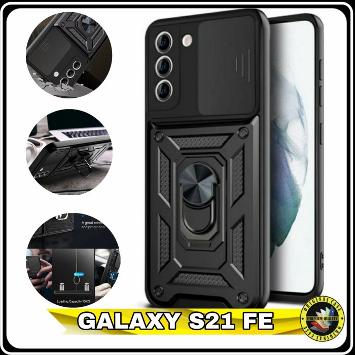 Casing Samsung Galaxy S 21 FE S21 FE 5G Hard Case Protection Slide Cam