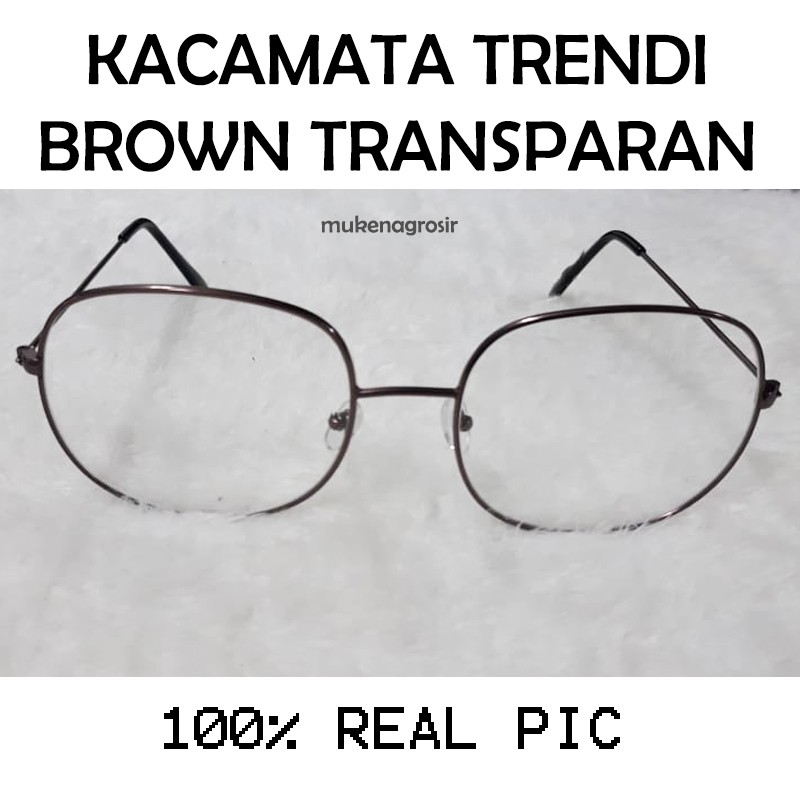 PROMOOOO!! Kacamata Trendy / Unisex /Kacamata Fashion/Brown Transparant / nastushaa