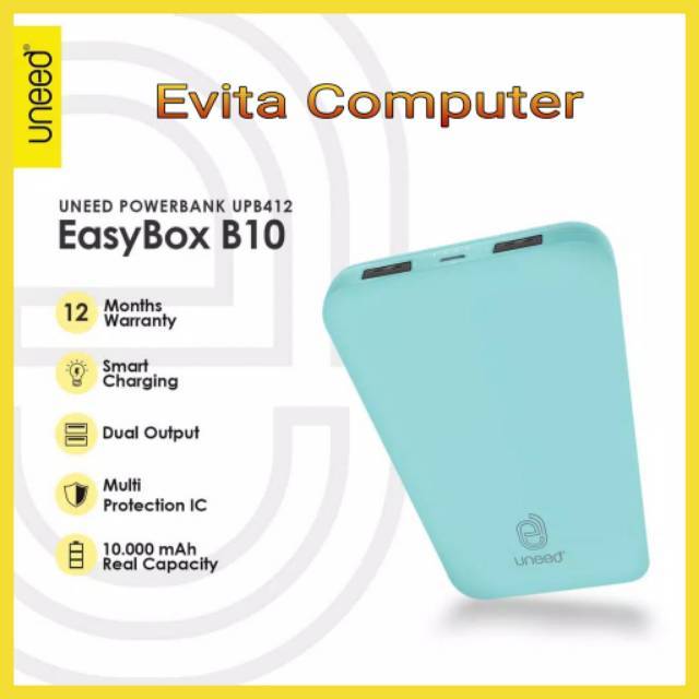 Powerbank 10000 MAH Uneed EasyBox B10 Dual USB Output