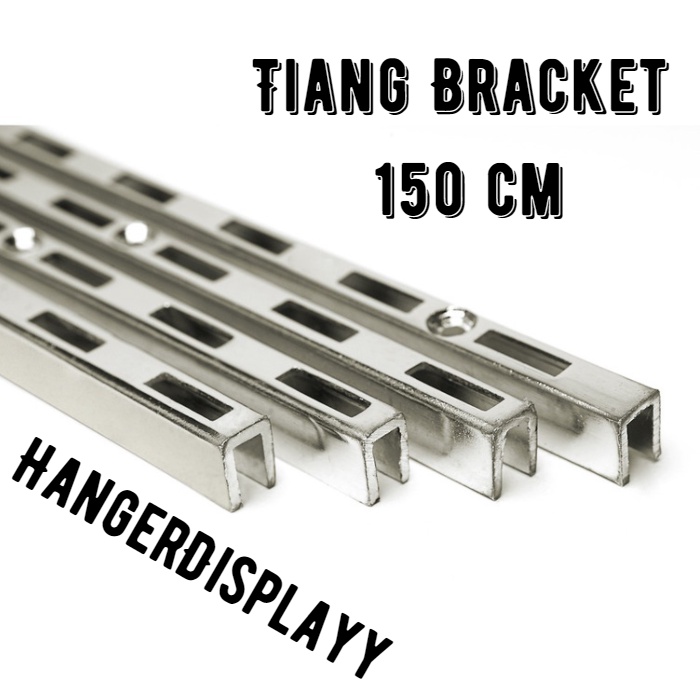 Tiang Bracket Stainless 150 cm | Tiang Rel Bracket 1,5 Meter | Gantungan Baju Display