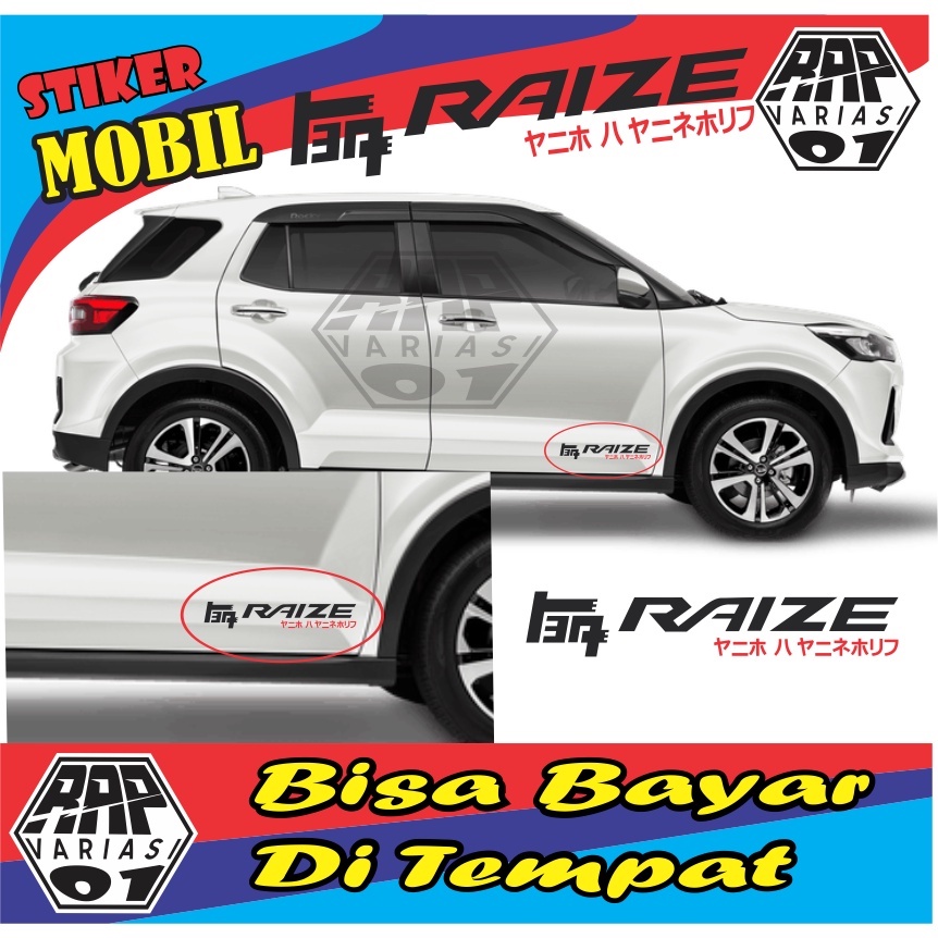 stiker Cutting Toyota Raize Kanji , sriker kanji toyota