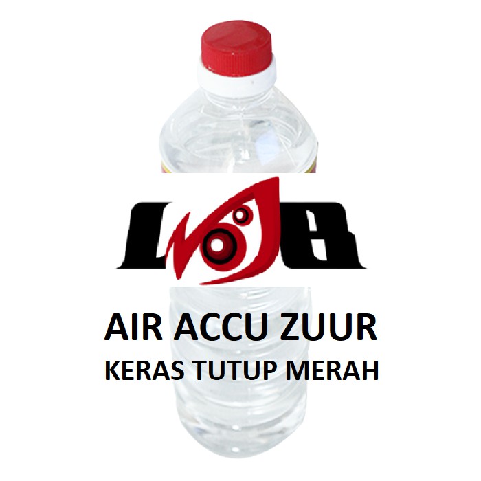 Air Accu Zuur Keras Botol Kecil Cairan Aki Zur Tutup Merah